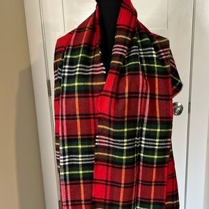 Steve Madden Red and Black Plaid Scarf